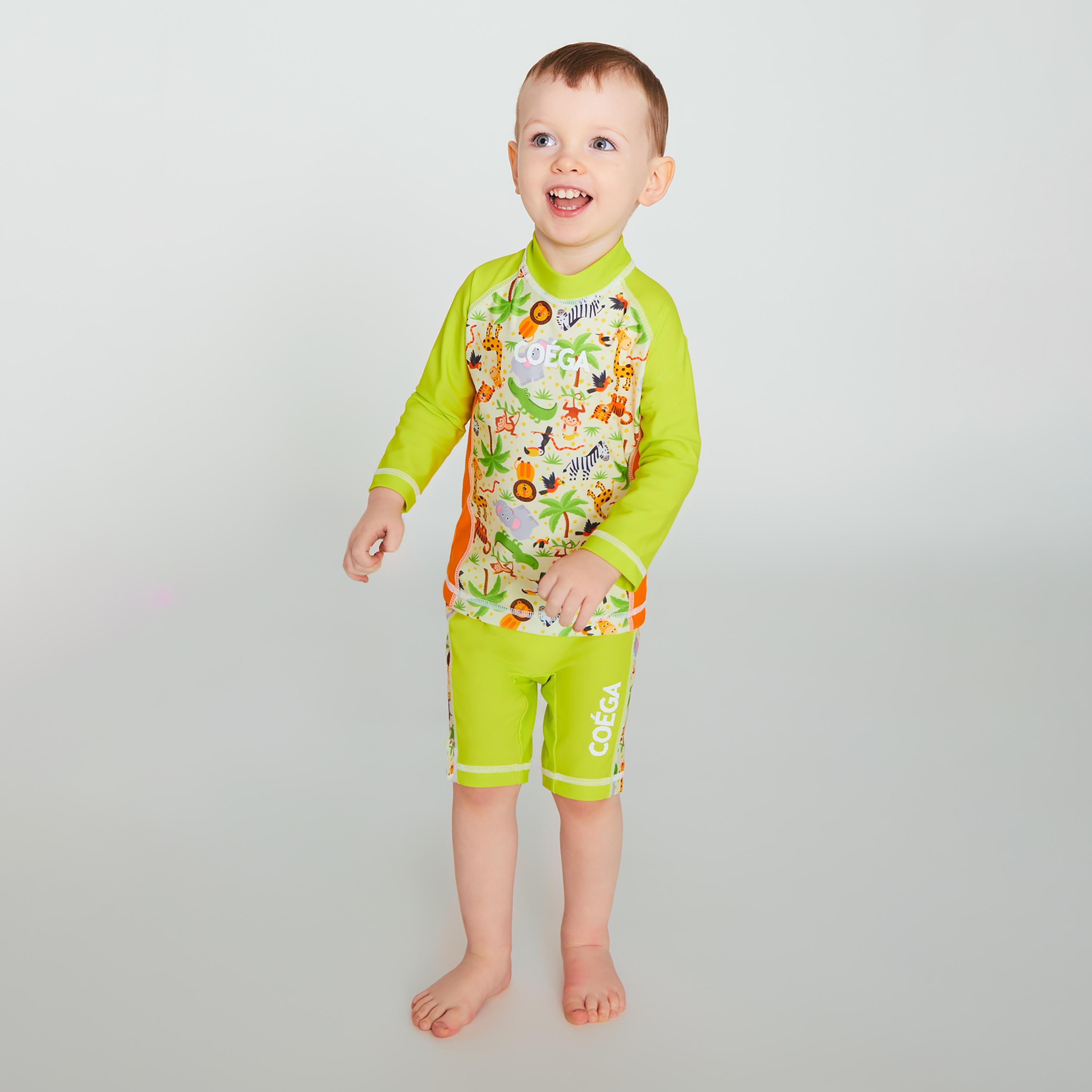 قطعتان للأطفال من كويجا بويز، حيوانات الغابة الخضراء-boys-clothing-swimwear-image-1