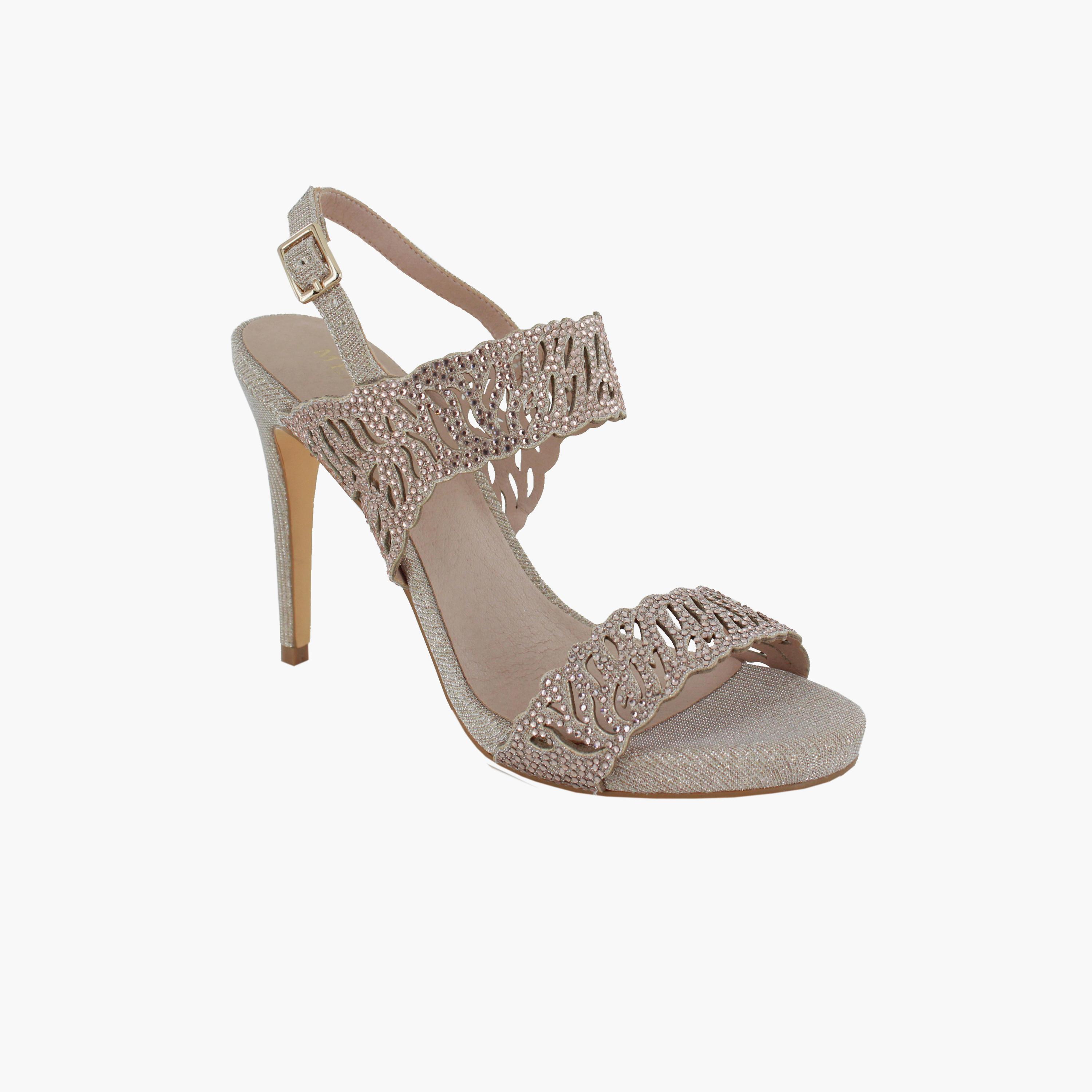 Menbur Women's Metallic Stiletto Heels with Rhinestone Accent | 20862-women-shoes-heels-image-1