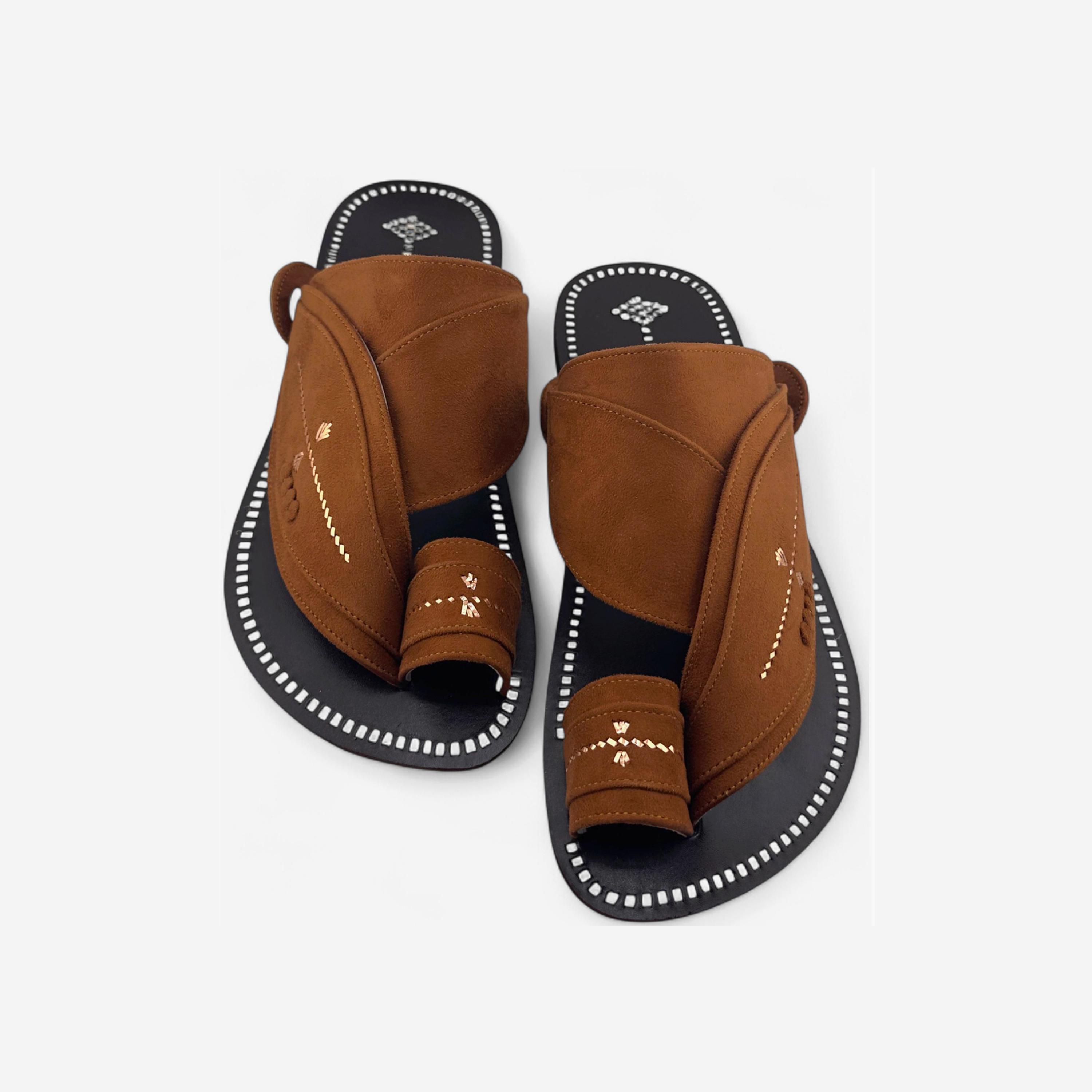 Al Fanoos Men's Slip-On Heritage Handmade Arabic Sandals | 21001-men-shoes-sandals-image-4