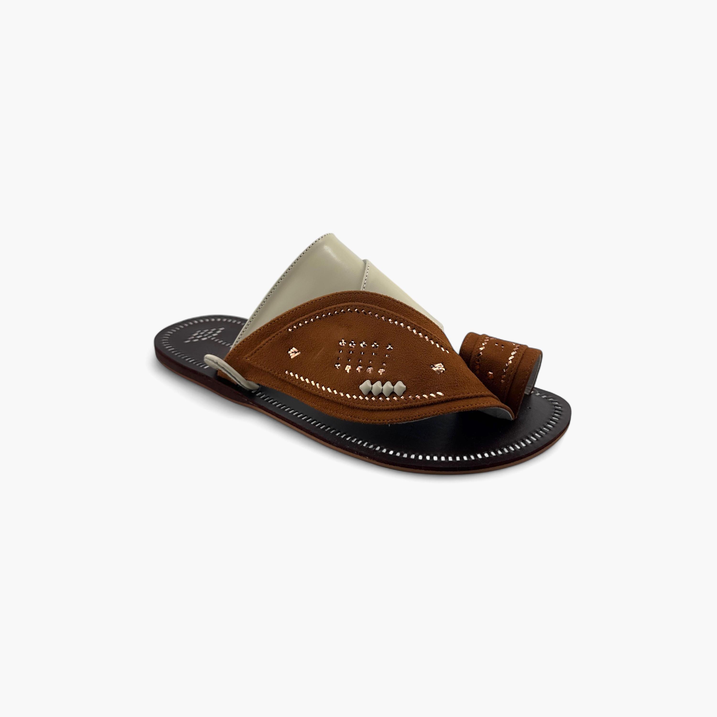 Al Fanoos Men's Slip-On Heritage Handmade Arabic Sandals | 21003-men-shoes-sandals-image-2