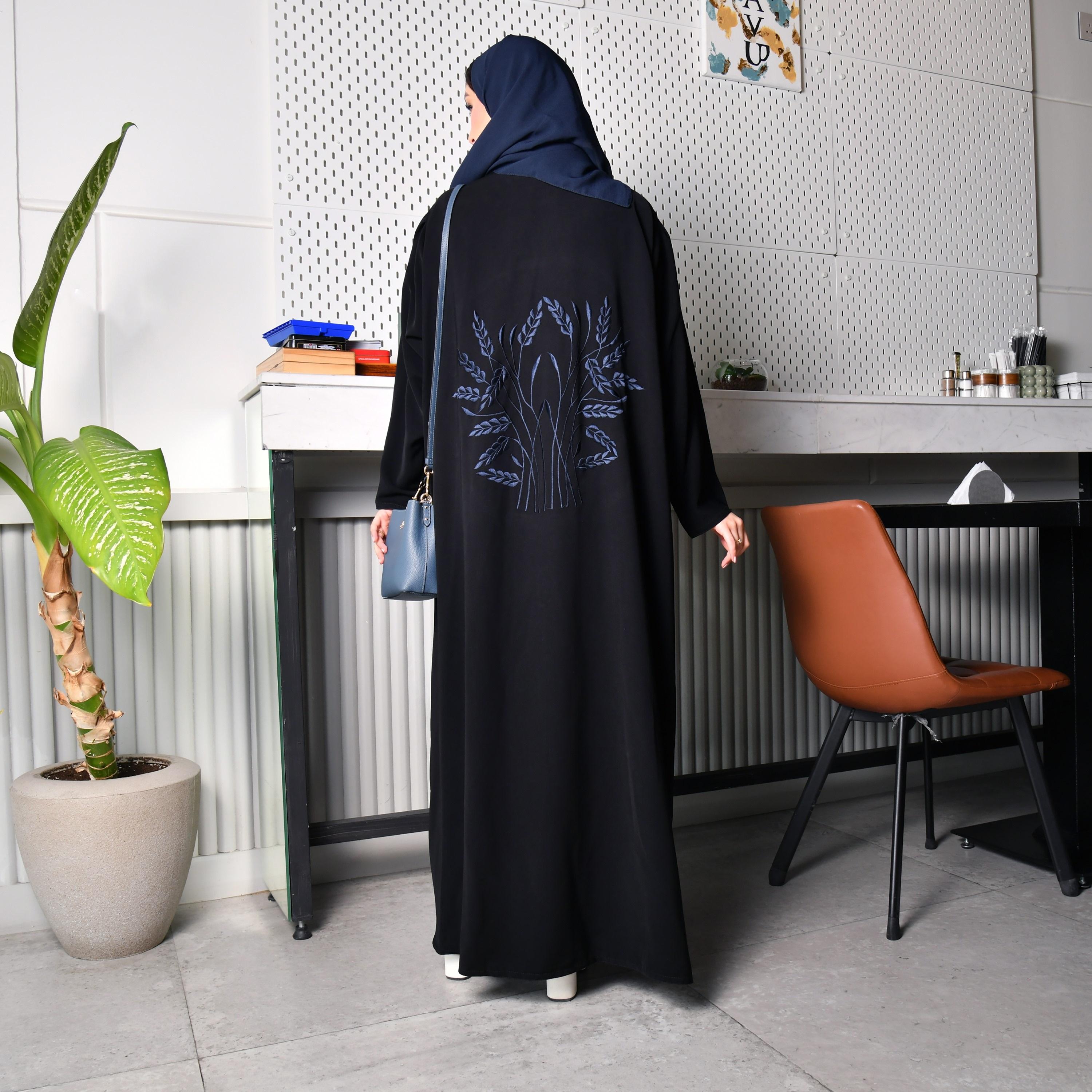 Hawraa Embroidered Abaya with Hijab-women-arabicclothing-abayas-image-2