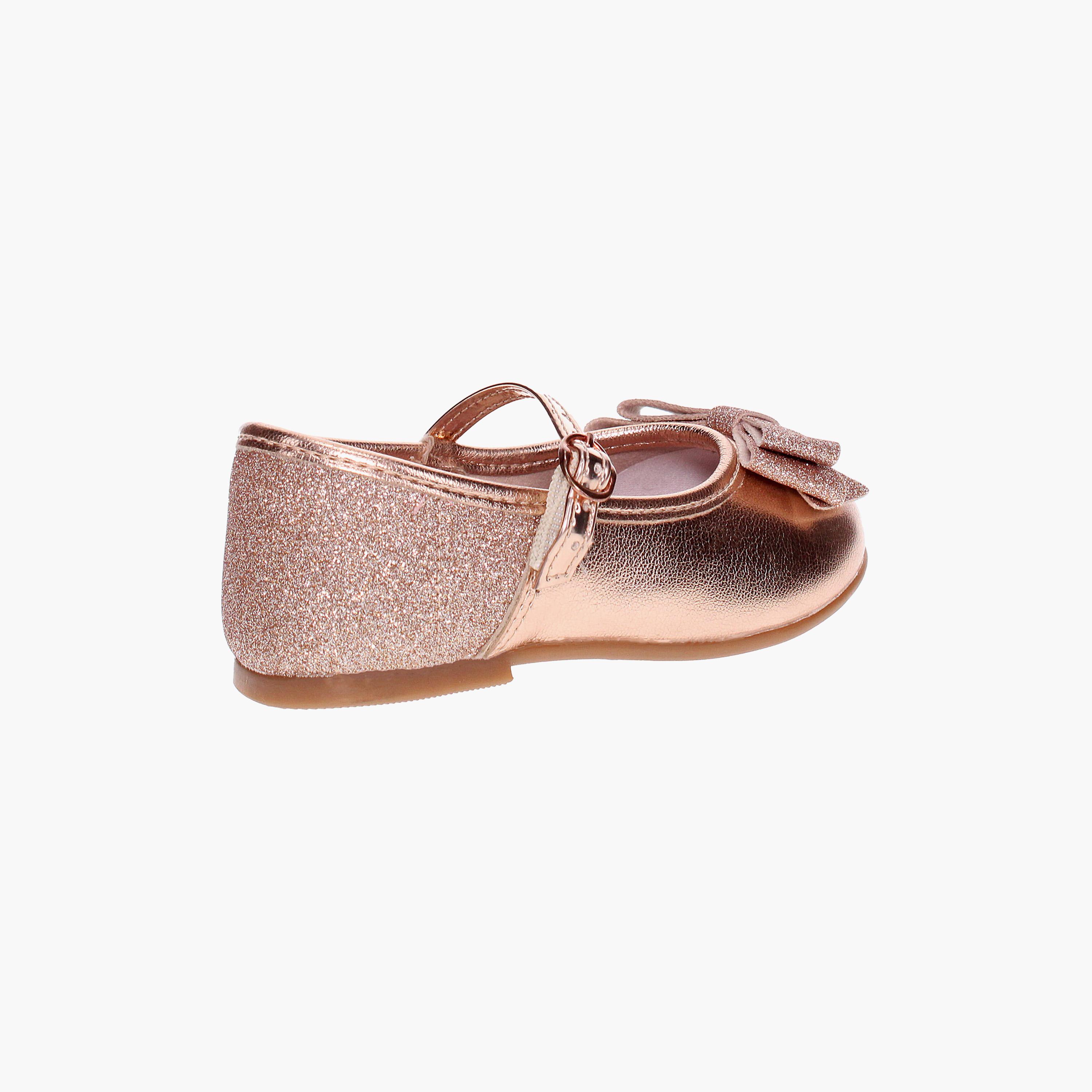 Molekinha by Geoomnii Kids Metallic Shimmery Mary Jane with Bow Detail | 2106-1043-19886     -girls-shoes-ballerinas-image-2