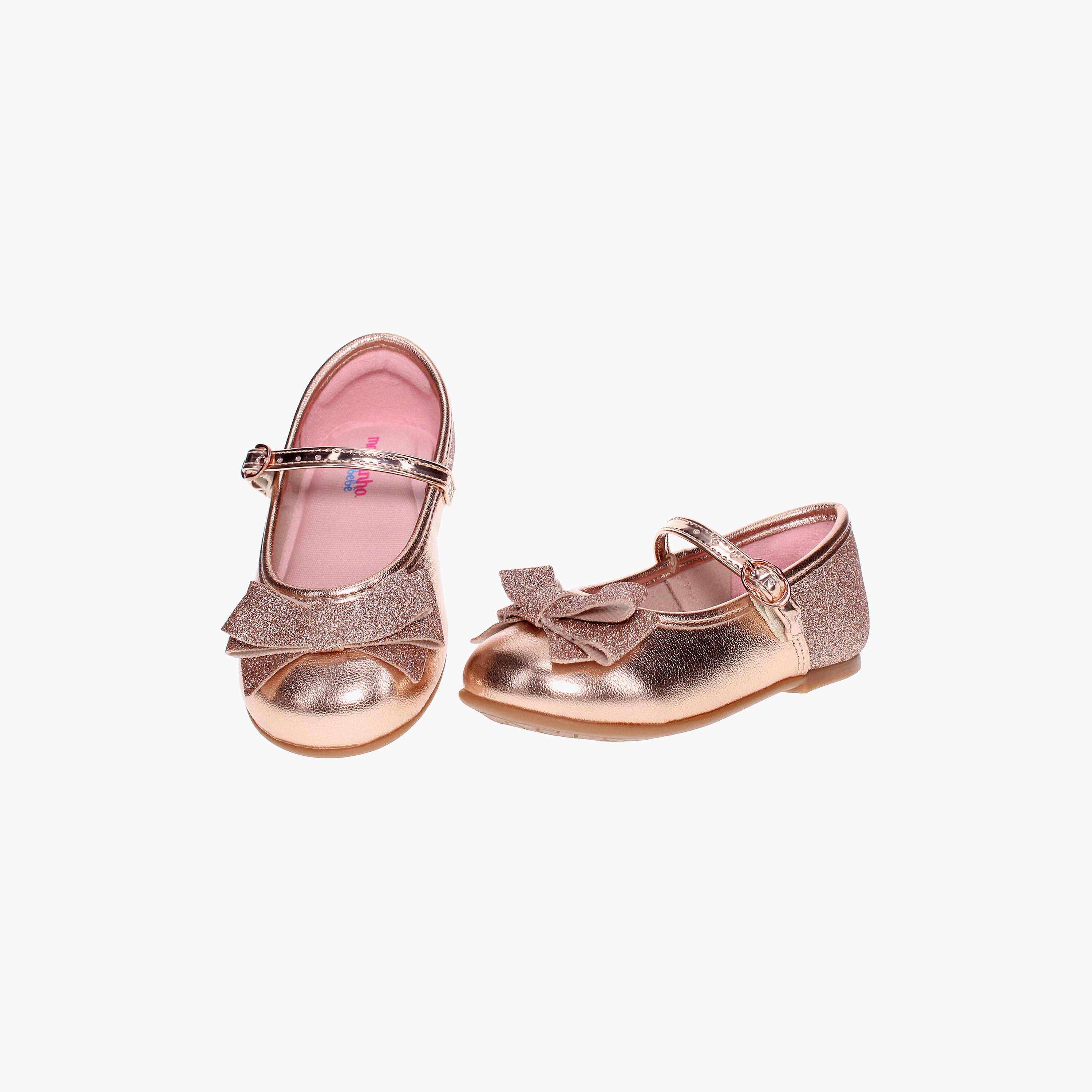 Molekinha by Geoomnii Kids Metallic Shimmery Mary Jane with Bow Detail | 2106-1043-19886     -girls-shoes-ballerinas-image-4