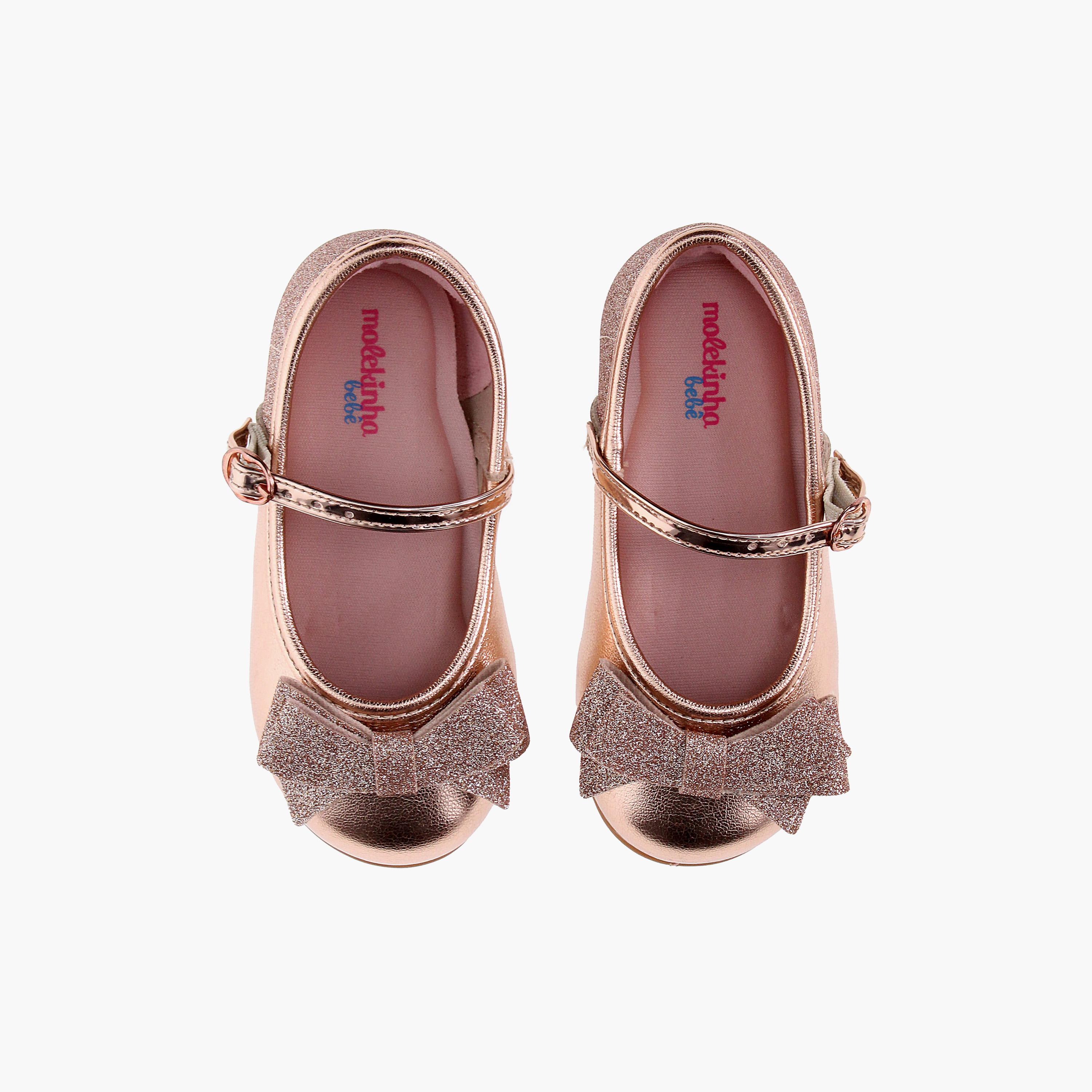 Molekinha by Geoomnii Kids Metallic Shimmery Mary Jane with Bow Detail | 2106-1043-19886     -girls-shoes-ballerinas-image-5