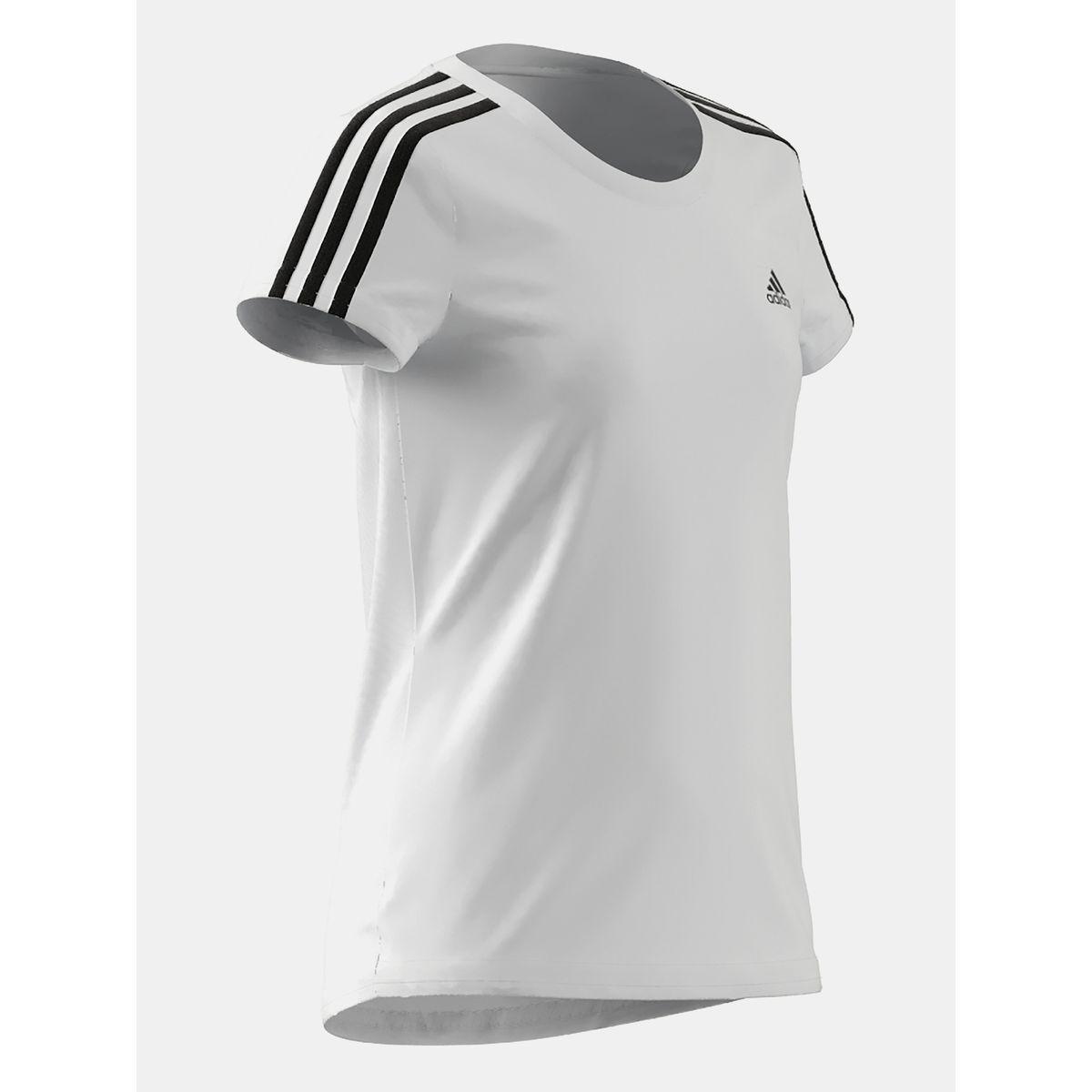 ADIDAS Girl 3 Striped Shoulder Print T-shirt-sports-girls-clothing-tops-image-5
