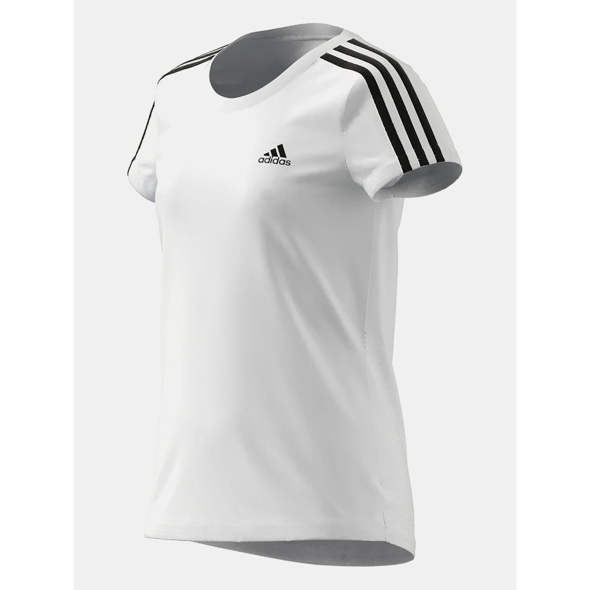ADIDAS Girl 3 Striped Shoulder Print T-shirt-sports-girls-clothing-tops-image-6