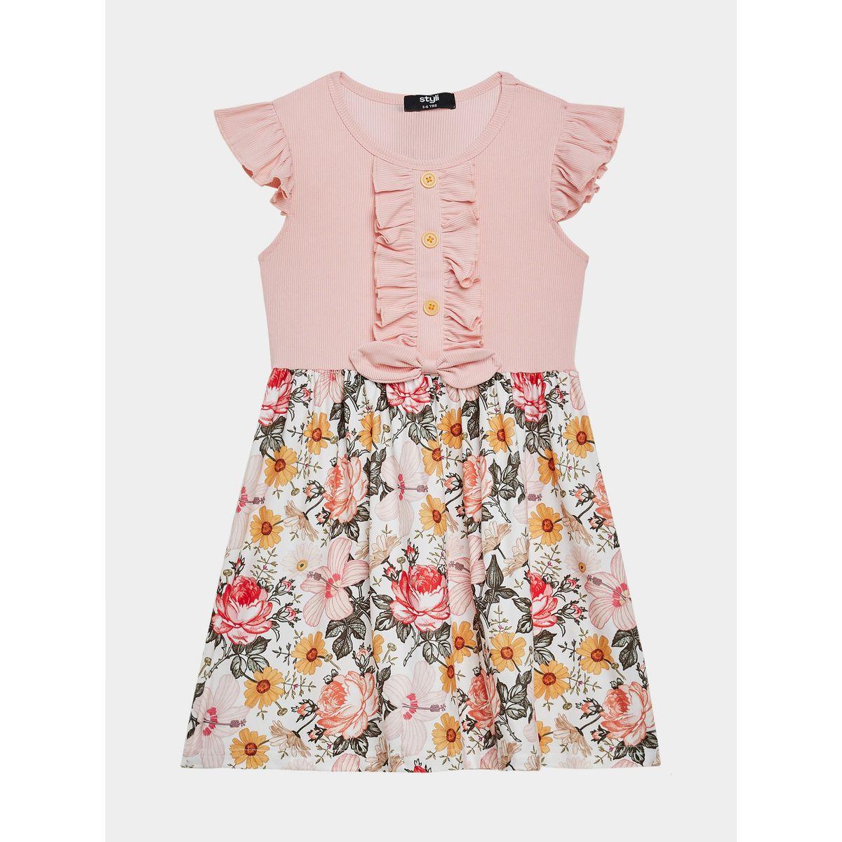 فستان كاجوال مطبع بزهور-girls-clothing-dressesandjumpsuits-image-5