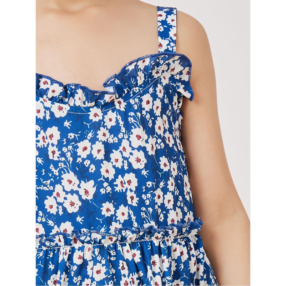 Styli Floral AOP Tiered Knee Length Dress-girls-clothing-dressesandjumpsuits-image-3
