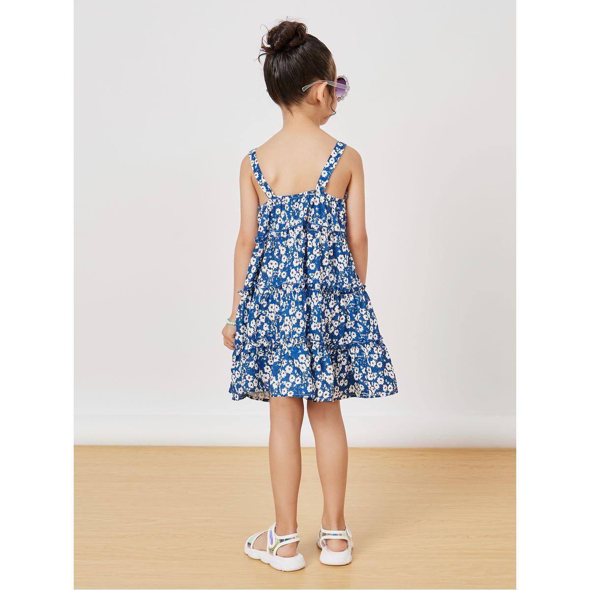 Styli Floral AOP Tiered Knee Length Dress-girls-clothing-dressesandjumpsuits-image-4