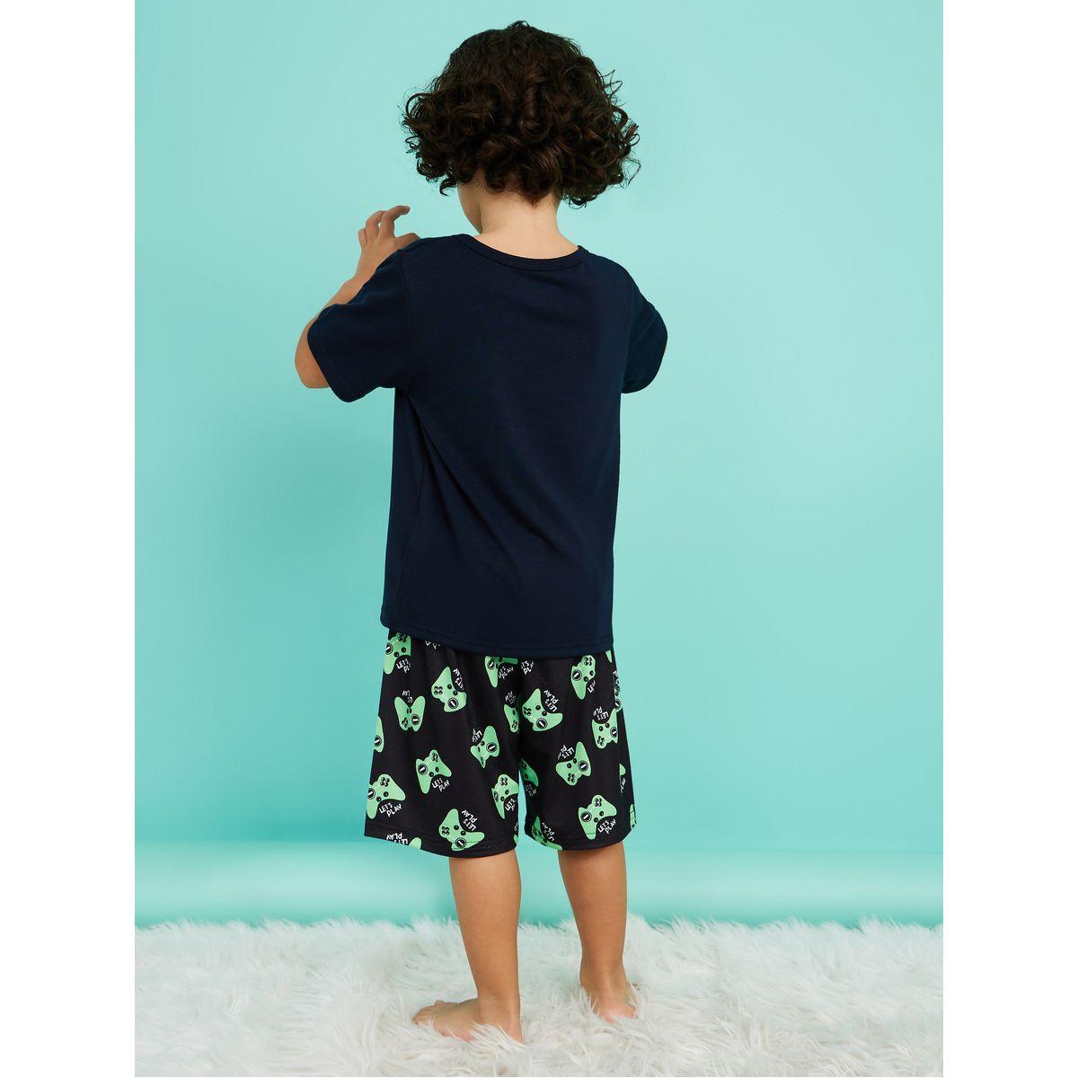 Styli Game Controller Graphic Print T-Shirt & Shorts Set-boys-clothing-nightwear-image-6