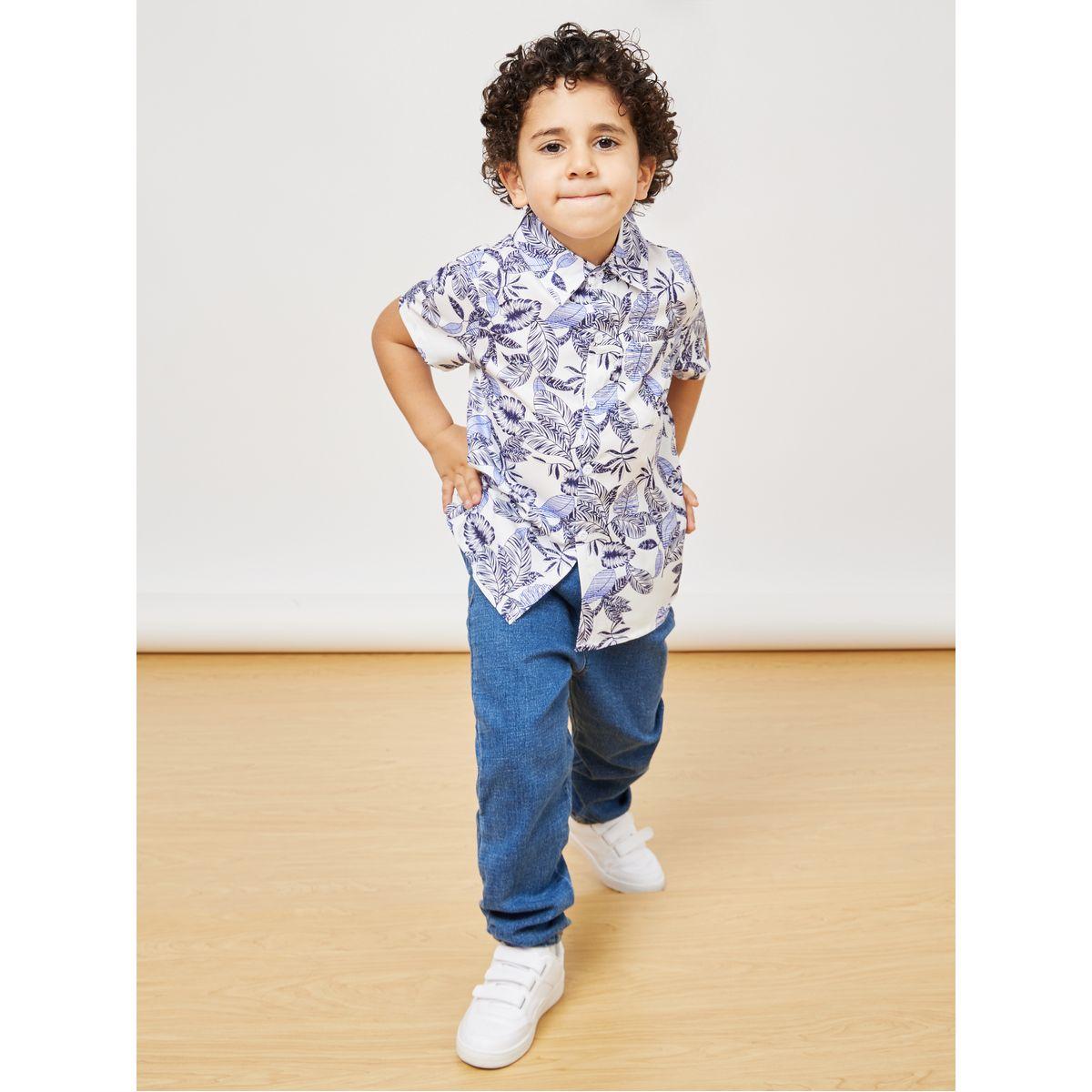Styli Regular Fit All Over Leaf Print Shirt-boys-clothing-shirts-image-2