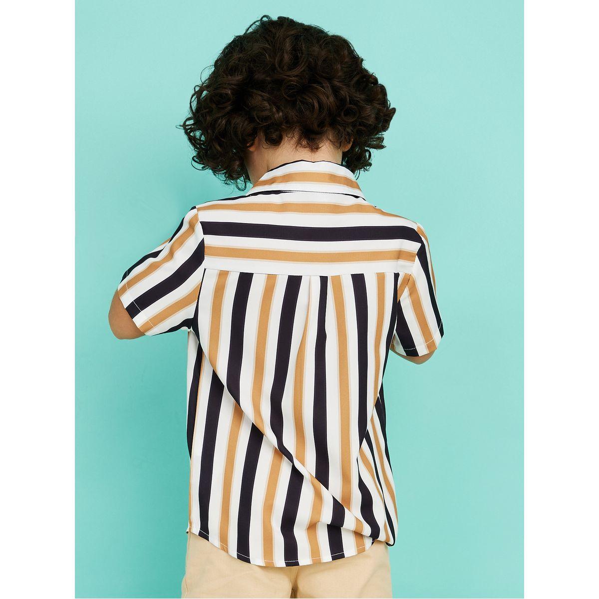 Styli Striped Print Button Through Shirt-boys-clothing-shirts-image-4