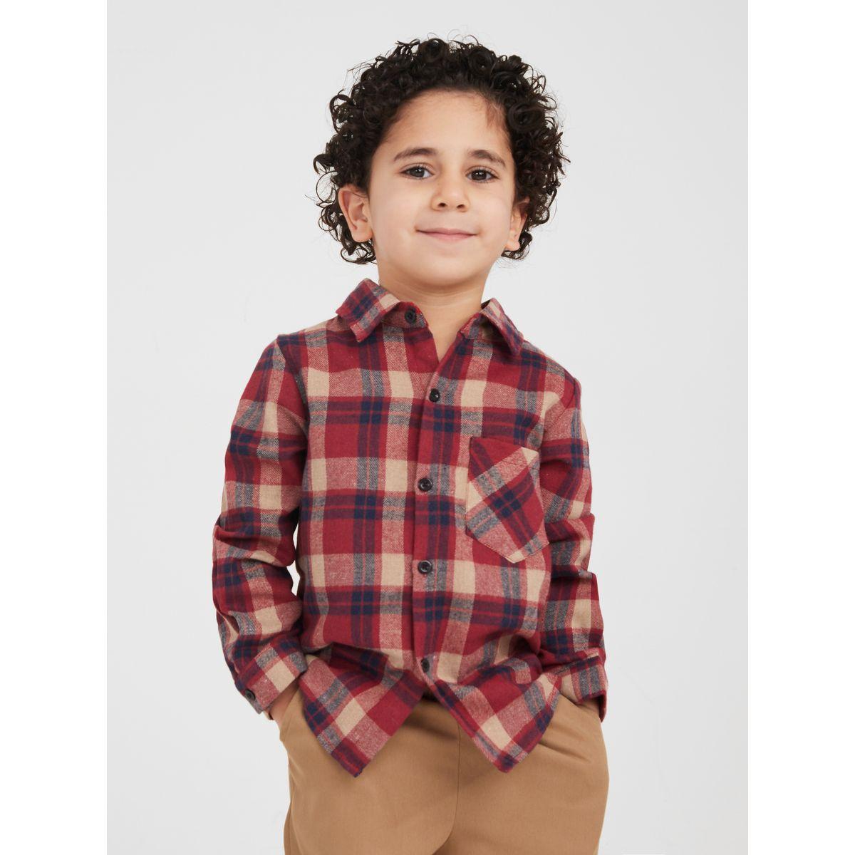 Styli Plaid Check Button Through Shirt-boys-clothing-shirts-image-1