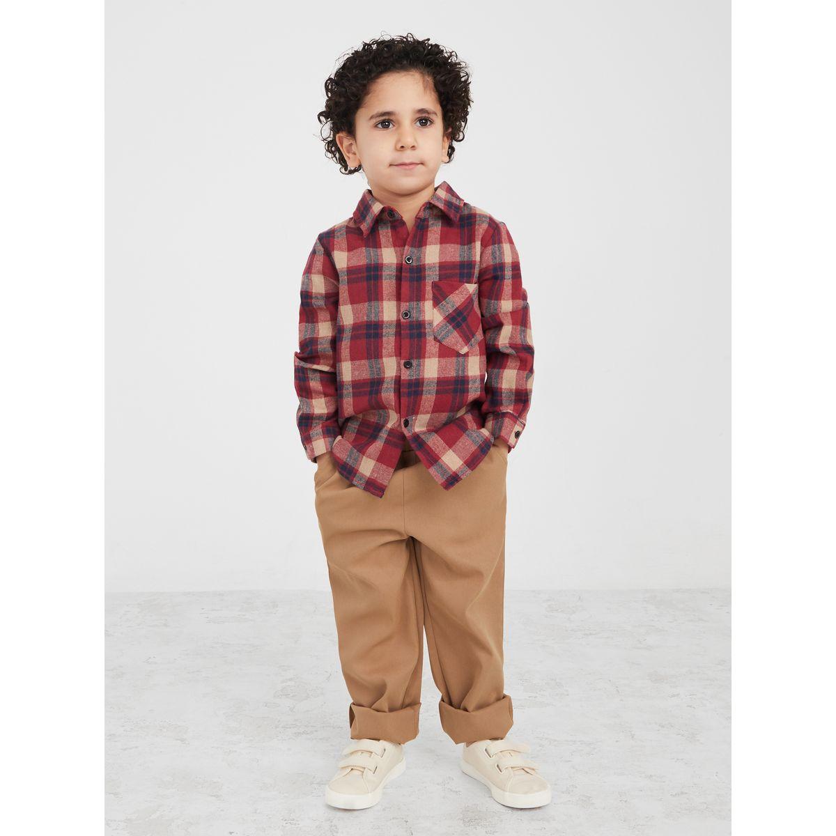 Styli Plaid Check Button Through Shirt-boys-clothing-shirts-image-2