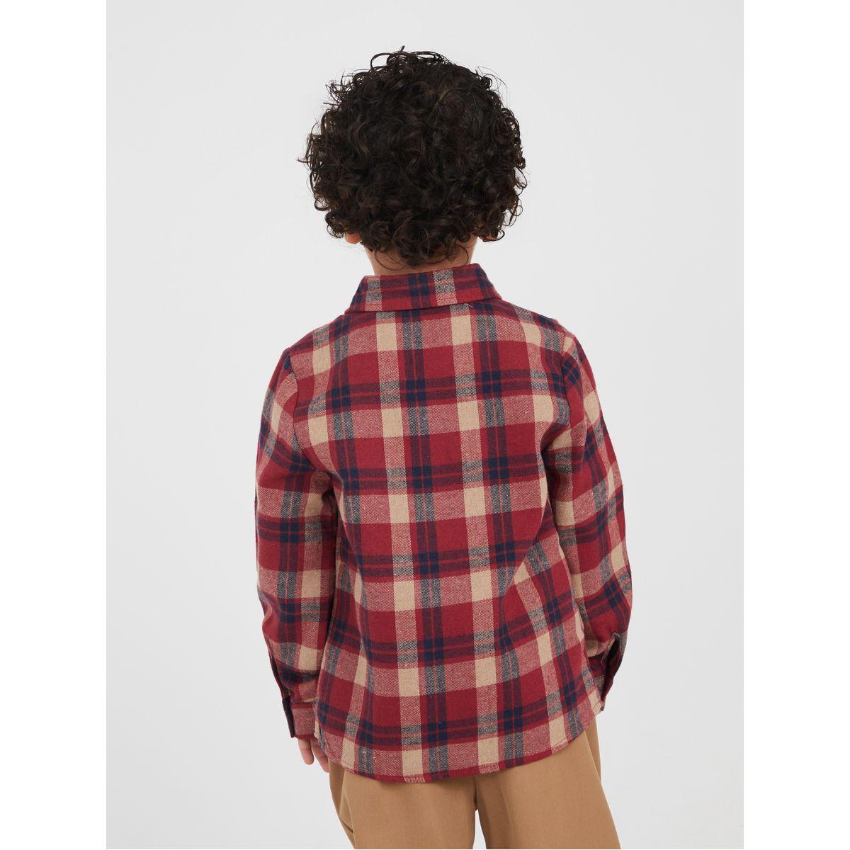 قميص مطبع بمربعات واكمام طويلة-boys-clothing-shirts-image-1