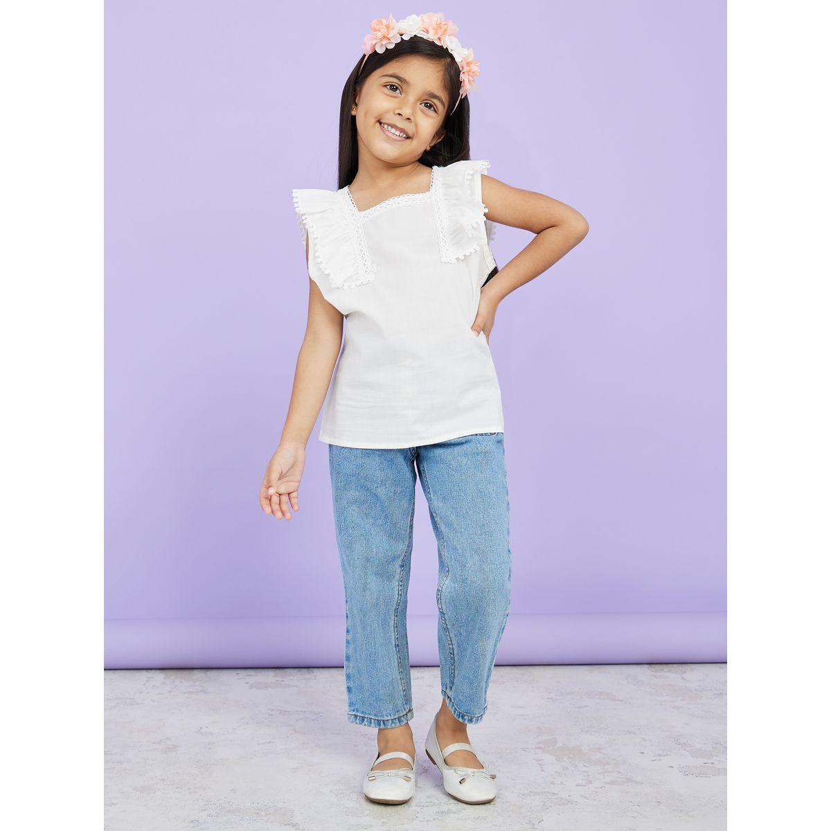 Styli Girls Cap Sleeve Embroidered Yoke Top-girls-clothing-blousesandshirts-image-2