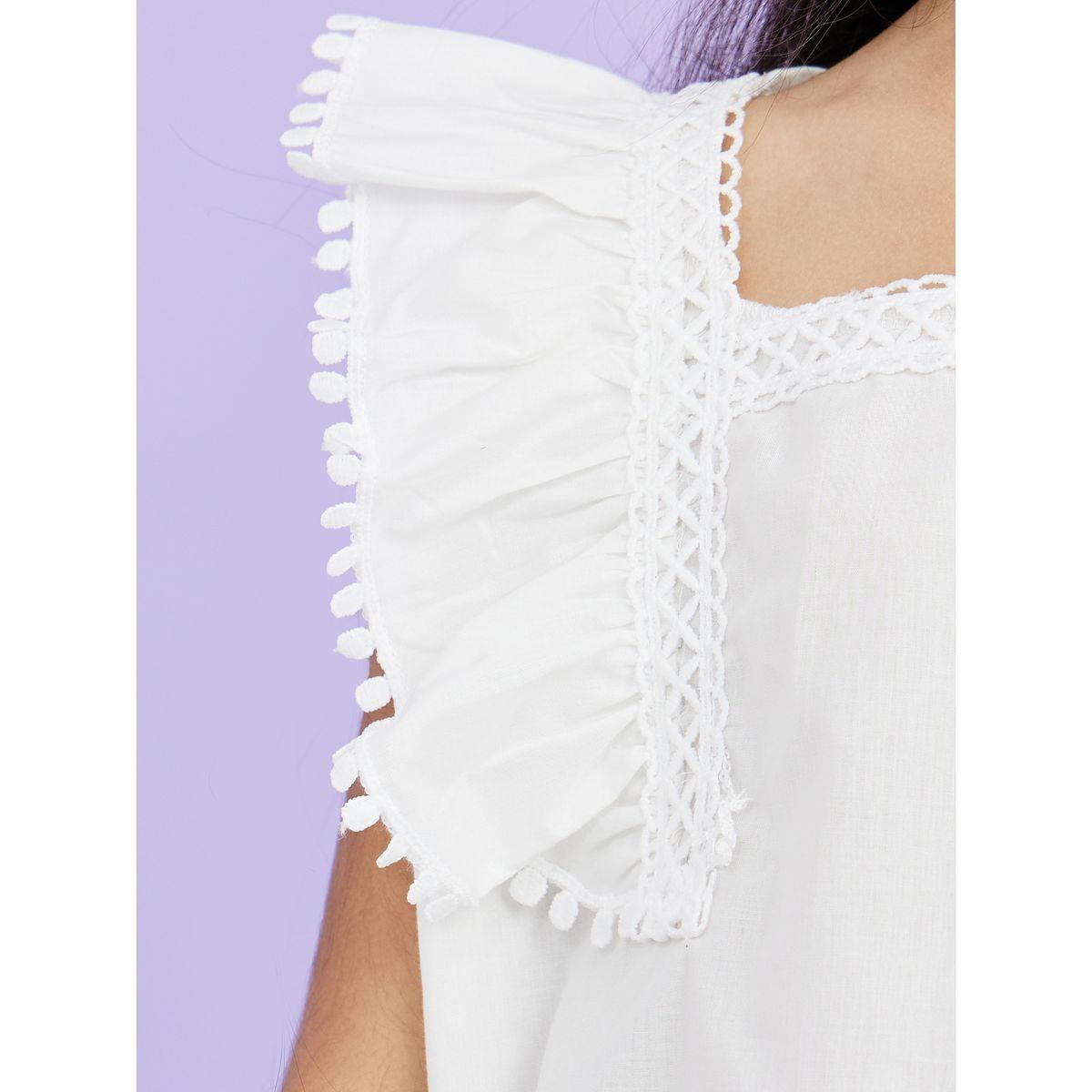 Styli Girls Cap Sleeve Embroidered Yoke Top-girls-clothing-blousesandshirts-image-3