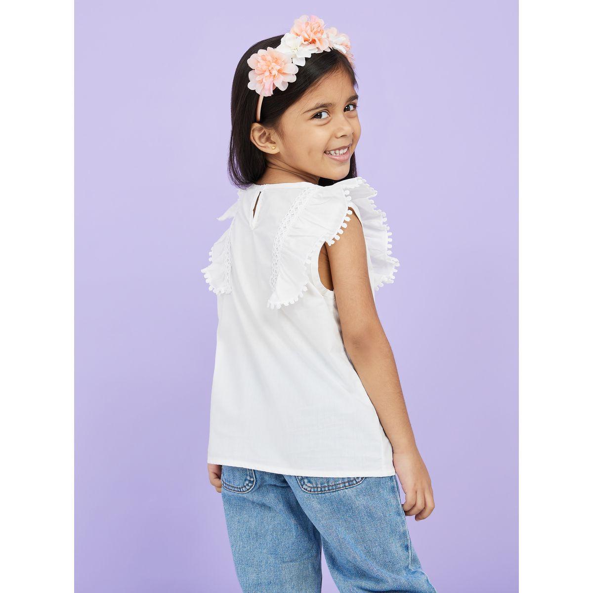 Styli Girls Cap Sleeve Embroidered Yoke Top-girls-clothing-blousesandshirts-image-4