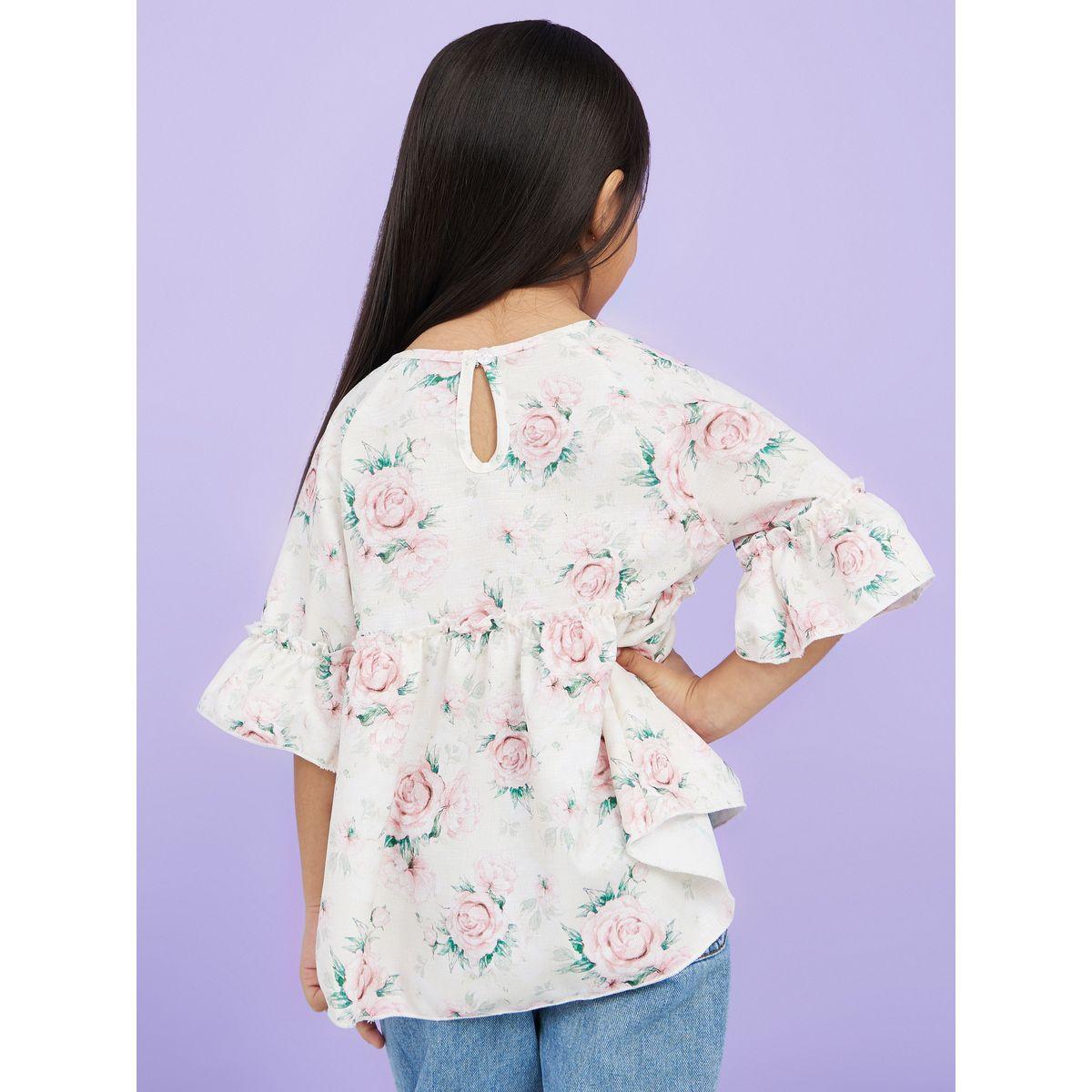 Styli Floral Print High Low Hem Blouse -girls-clothing-blousesandshirts-image-4