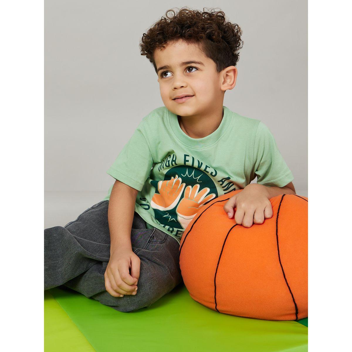 Styli High Five Graphic Round Neck T-Shirt-boys-clothing-tshirtsandpolos-image-1