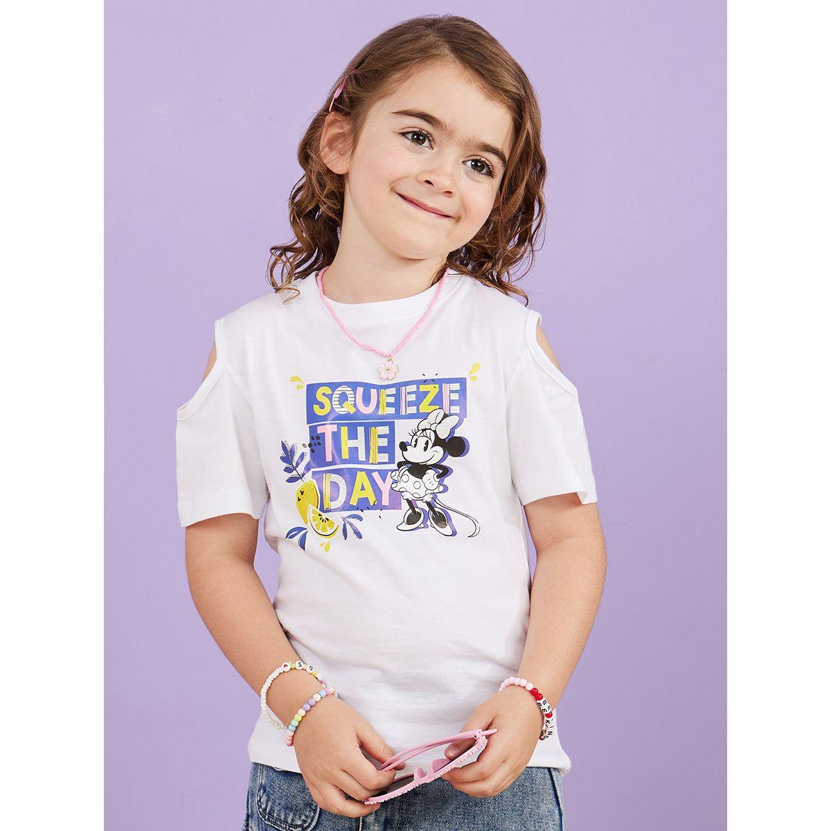 Styli Cold Shoulder Sleeve Minnie Mouse T-Shirt-girls-clothing-tshirts-image-3