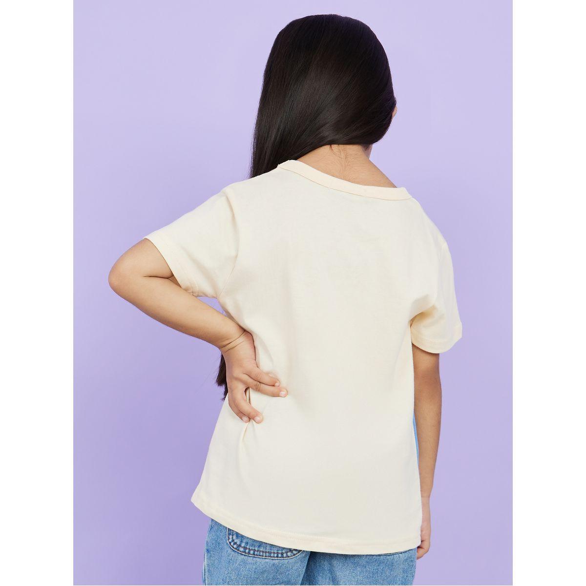 تيشيرت مطبع بكتابة وياقة دائرية-girls-clothing-tshirts-image-4