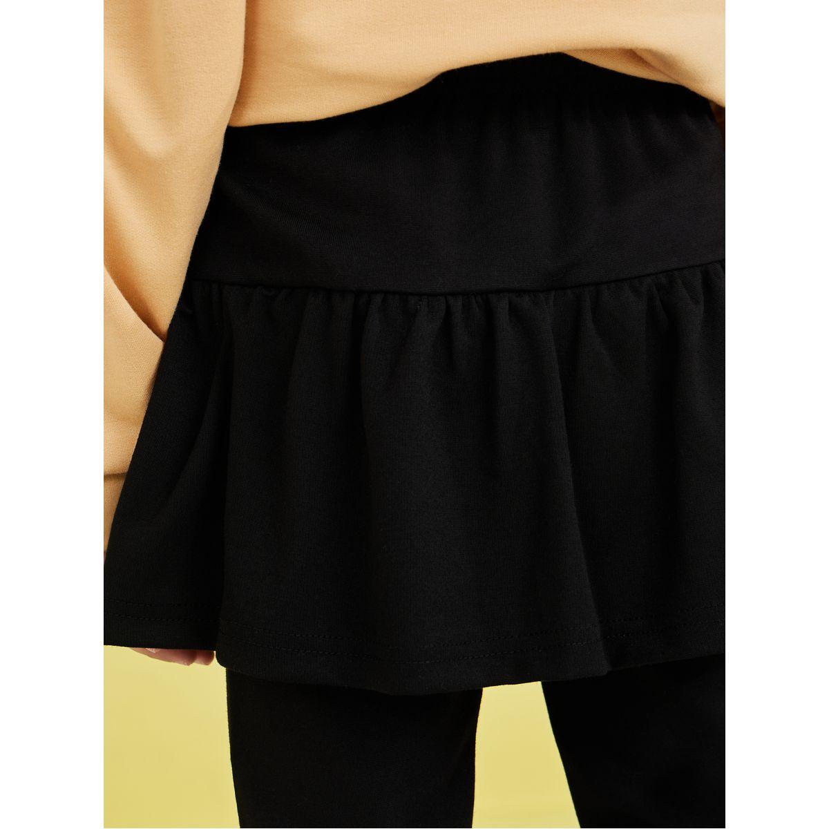 ليقنز سادة مع تنورة كاجوال-girls-clothing-bottoms-leggings-image-3