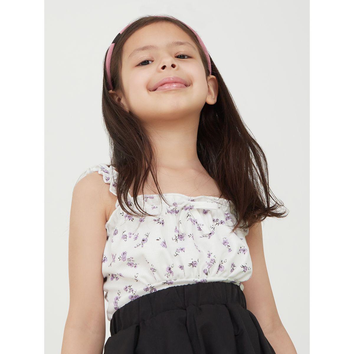Styli Ditsy Floral Print Shirred Cami Top-girls-clothing-blousesandshirts-image-3