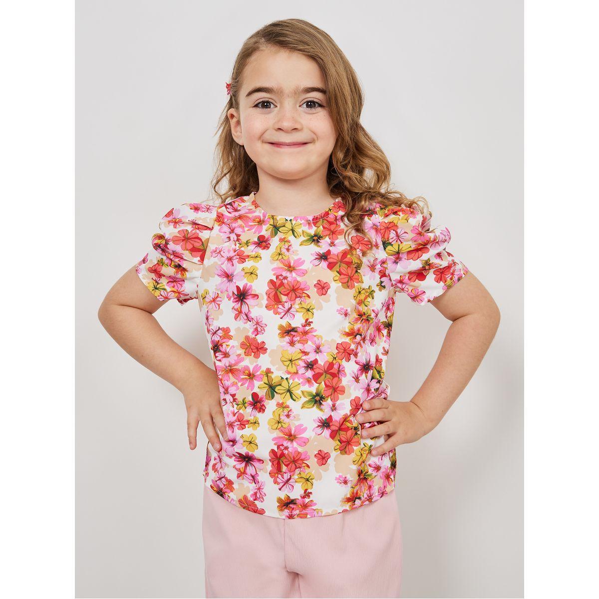 Styli Floral Print Puff Sleeve Blouse-girls-clothing-blousesandshirts-image-1