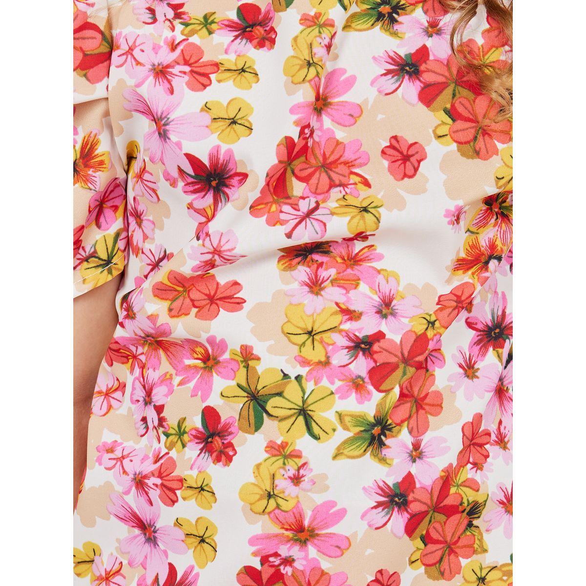 بلوزة مطبعة بزهور واكمام منفوشة-girls-clothing-blousesandshirts-image-3