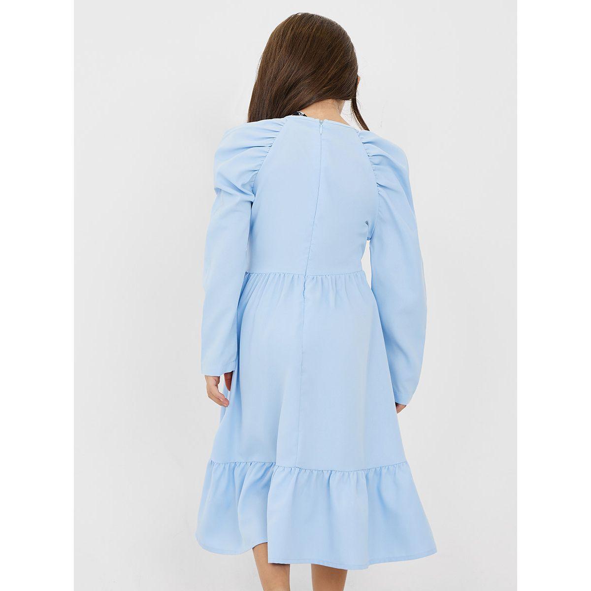 Styli Button Detail Puff Sleeves Tiered Dress-girls-clothing-dressesandjumpsuits-image-4