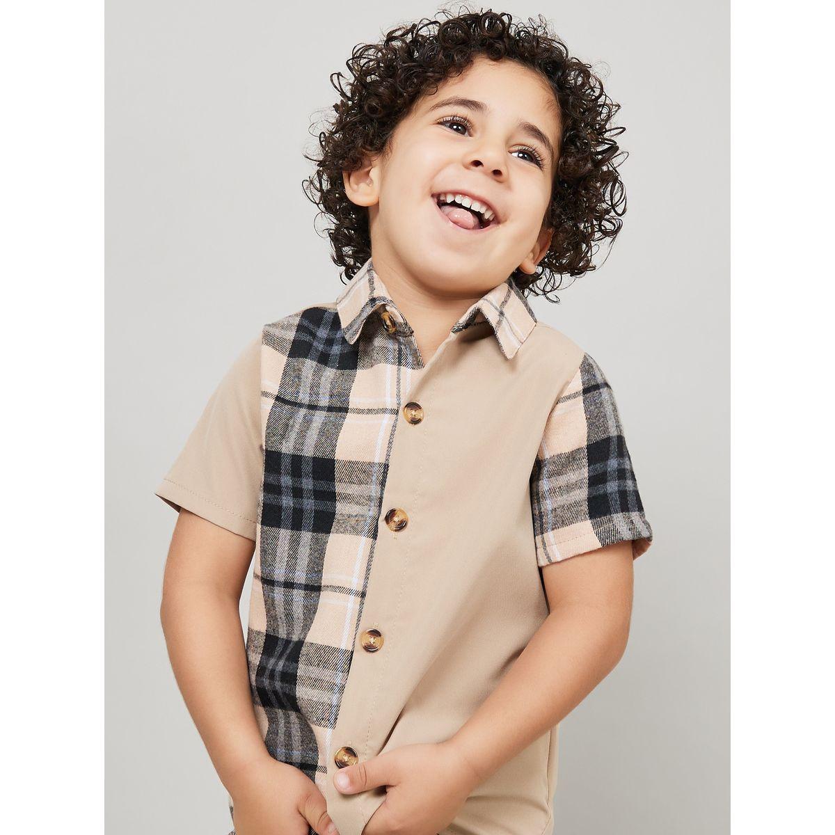 Styli Plaid Shirt & Shorts Set-boys-clothing-setsandcoords-image-2