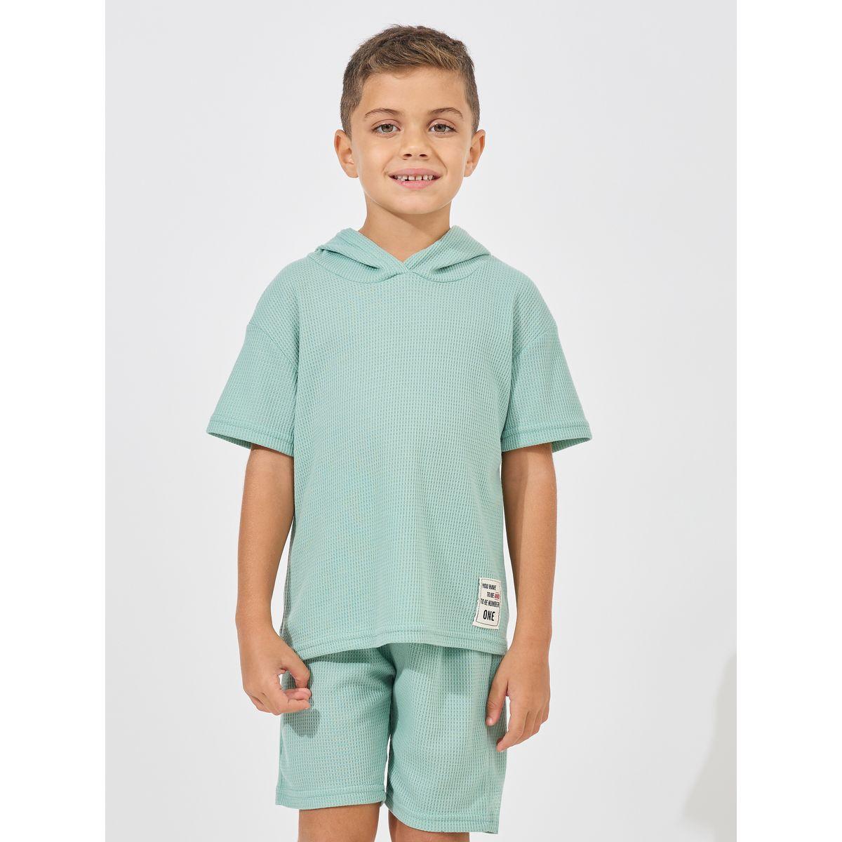 مجموعة من شورت وتيشيرت محبوك بياقة هودي-boys-clothing-setsandcoords-image-2