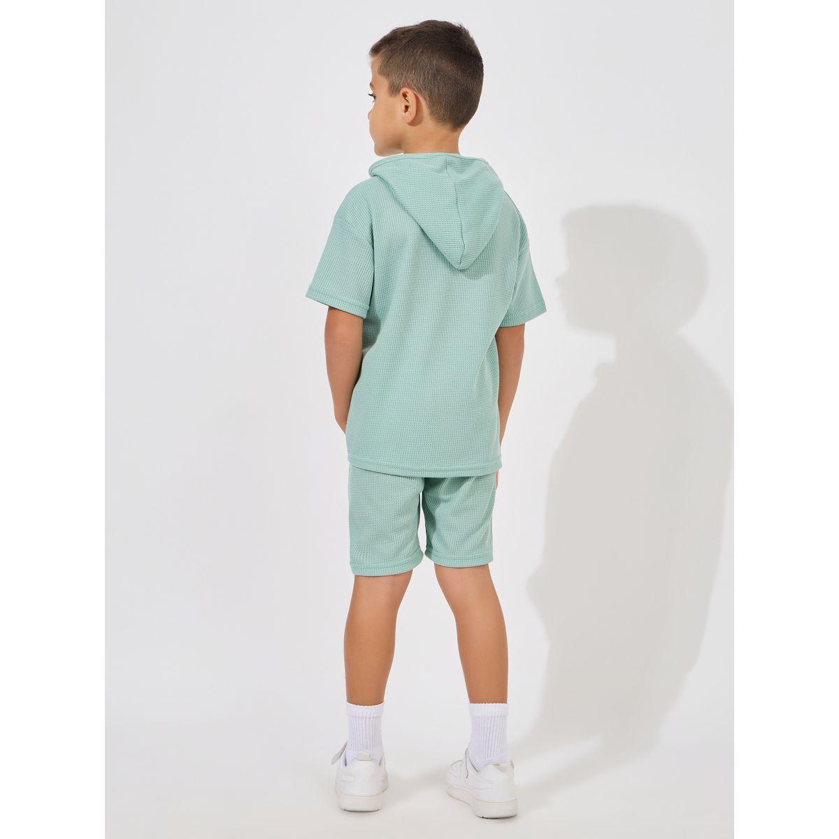 مجموعة من شورت وتيشيرت محبوك بياقة هودي-boys-clothing-setsandcoords-image-4