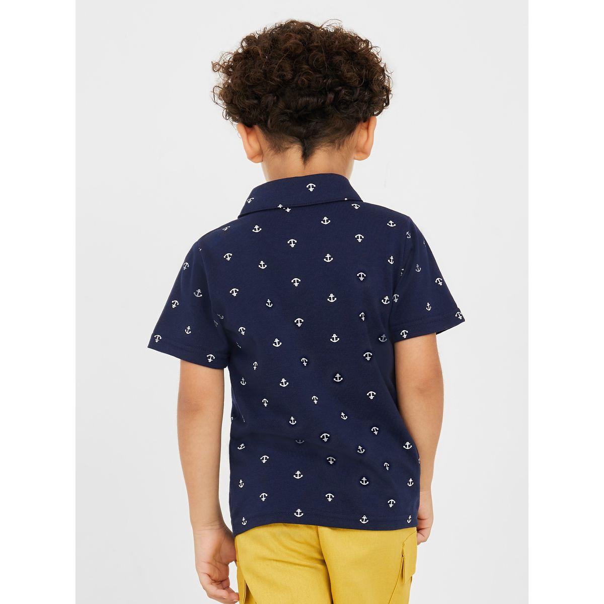 Styli Anchor Print Polo T-Shirt & Pants Set-boys-clothing-setsandcoords-image-4