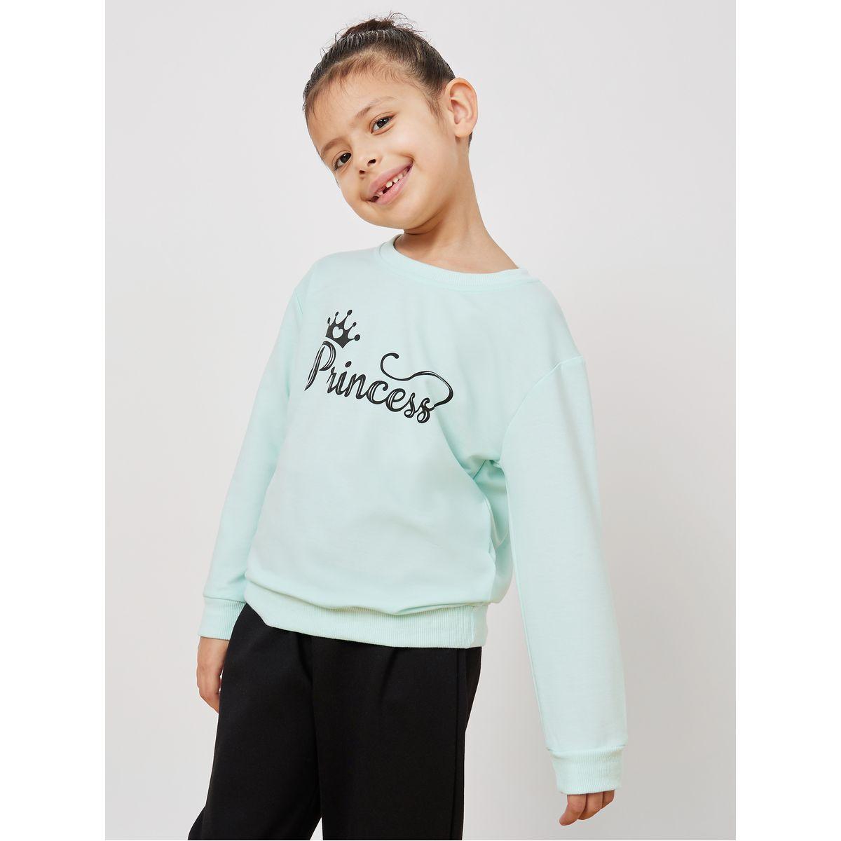 Styli Round Neck Crown Princess Print Sweatshirt -baby-girls-clothing-sweatshirts-image-1
