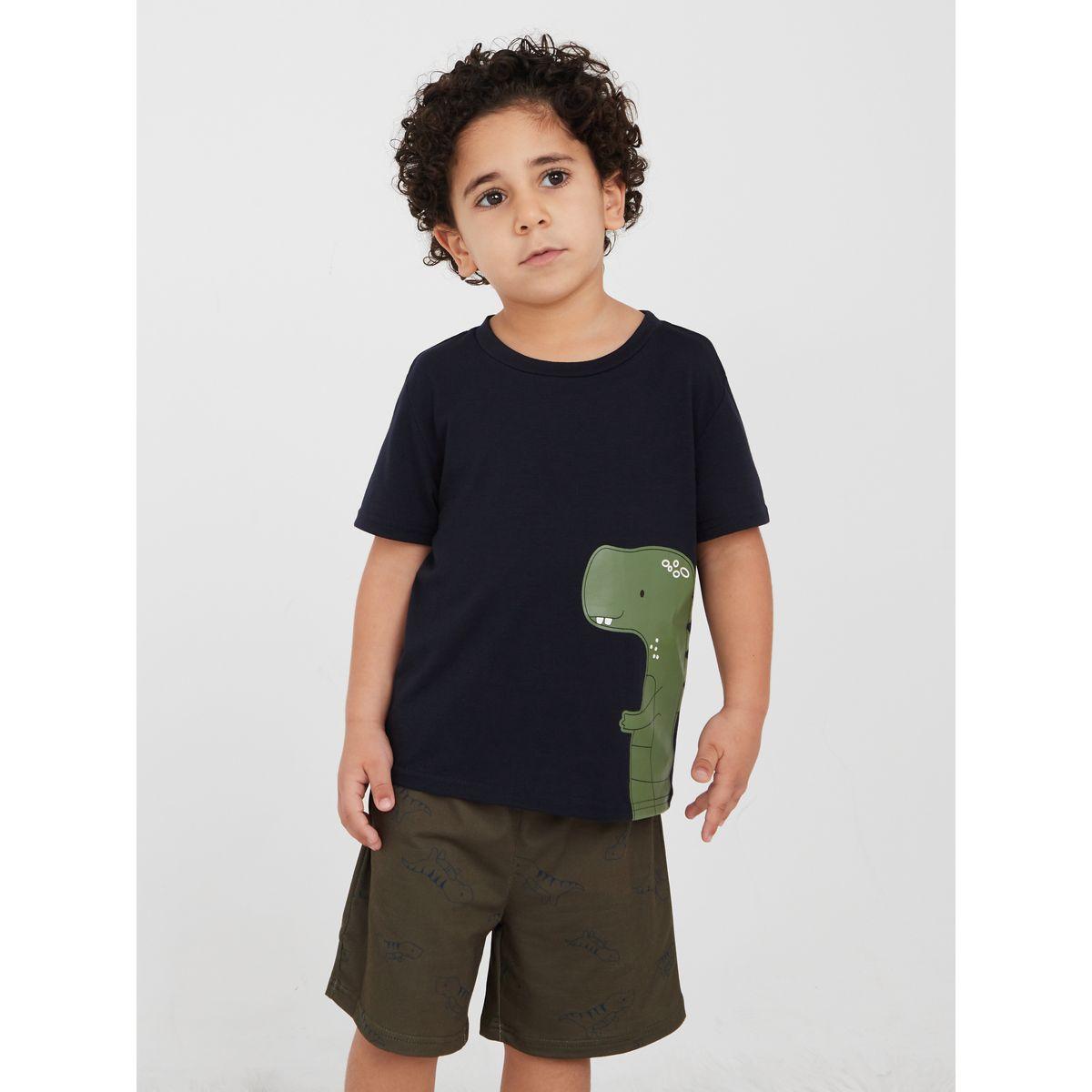 Styli Dinosaur Print T-shirt and Short Set-boys-clothing-setsandcoords-image-3