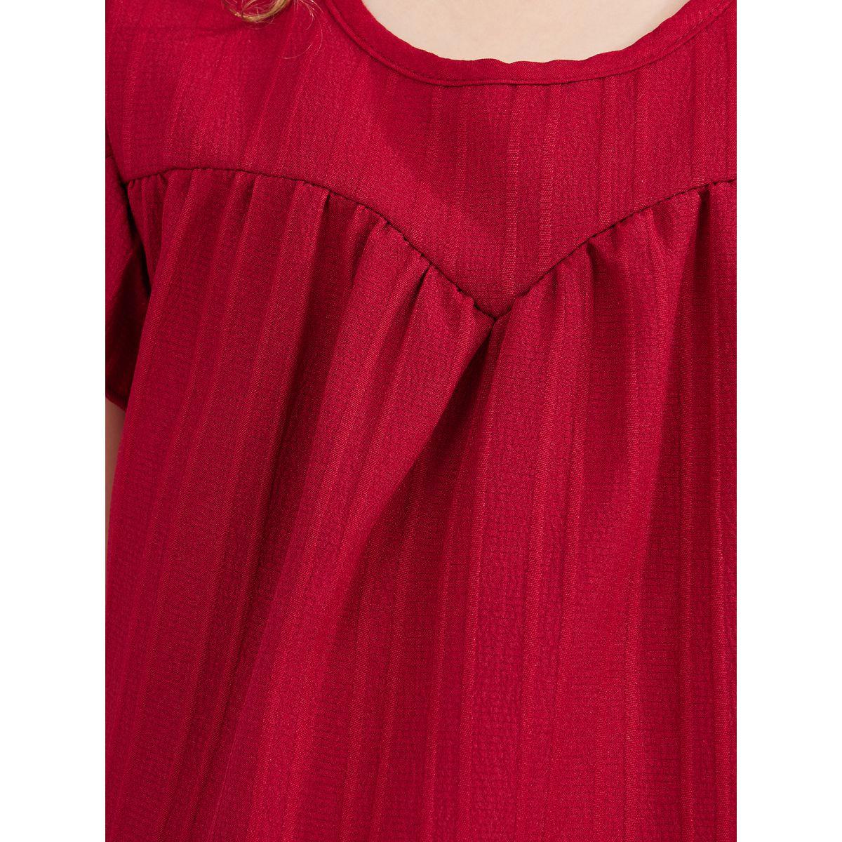 Styli Ruffle Sleeves Textured Blouse-girls-clothing-blousesandshirts-image-4