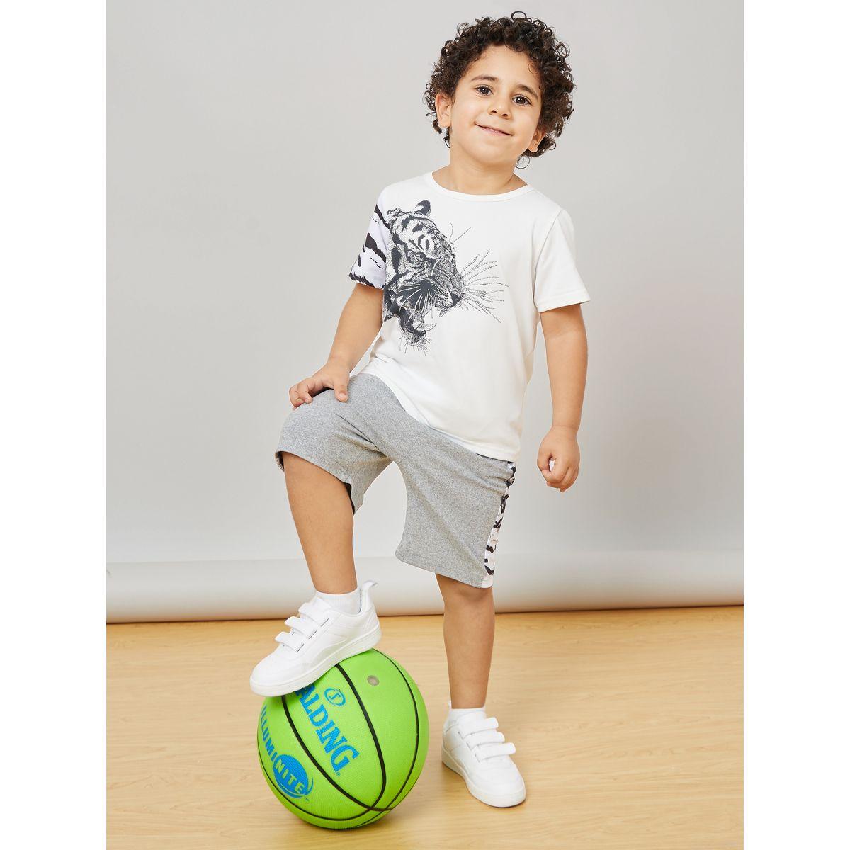 Styli Tiger Graphic Print T-Shirt & Shorts Set-boys-clothing-setsandcoords-image-1