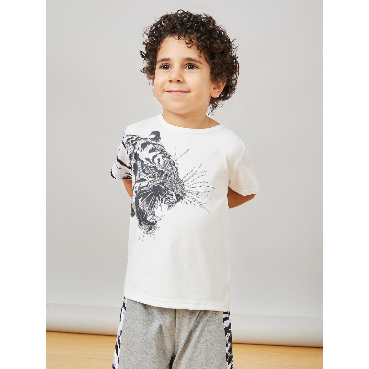 Styli Tiger Graphic Print T-Shirt & Shorts Set-boys-clothing-setsandcoords-image-3