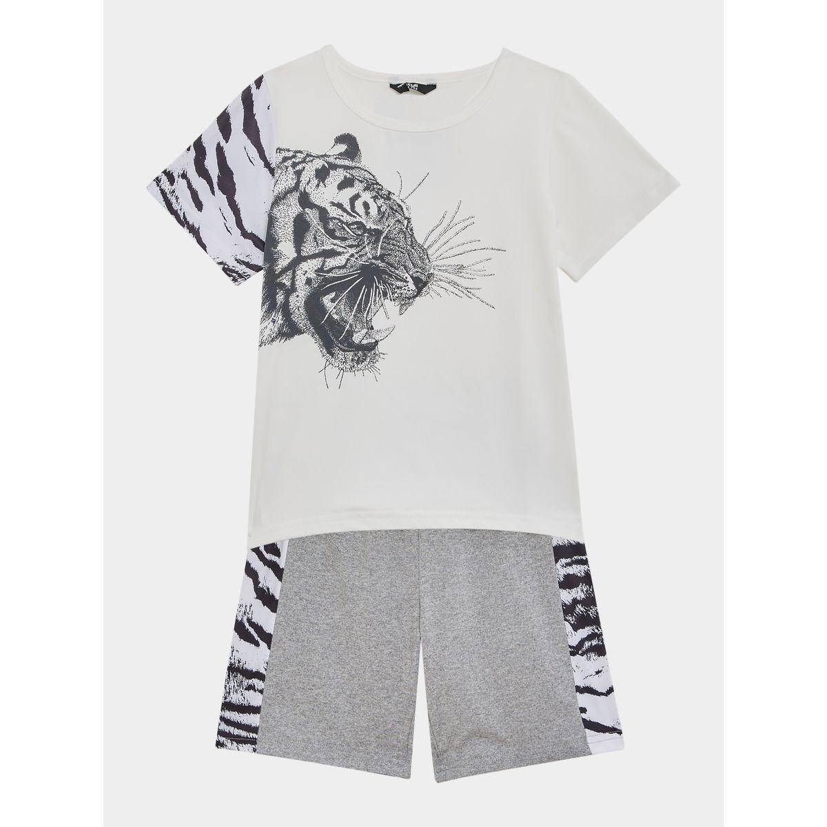 Styli Tiger Graphic Print T-Shirt & Shorts Set-boys-clothing-setsandcoords-image-7