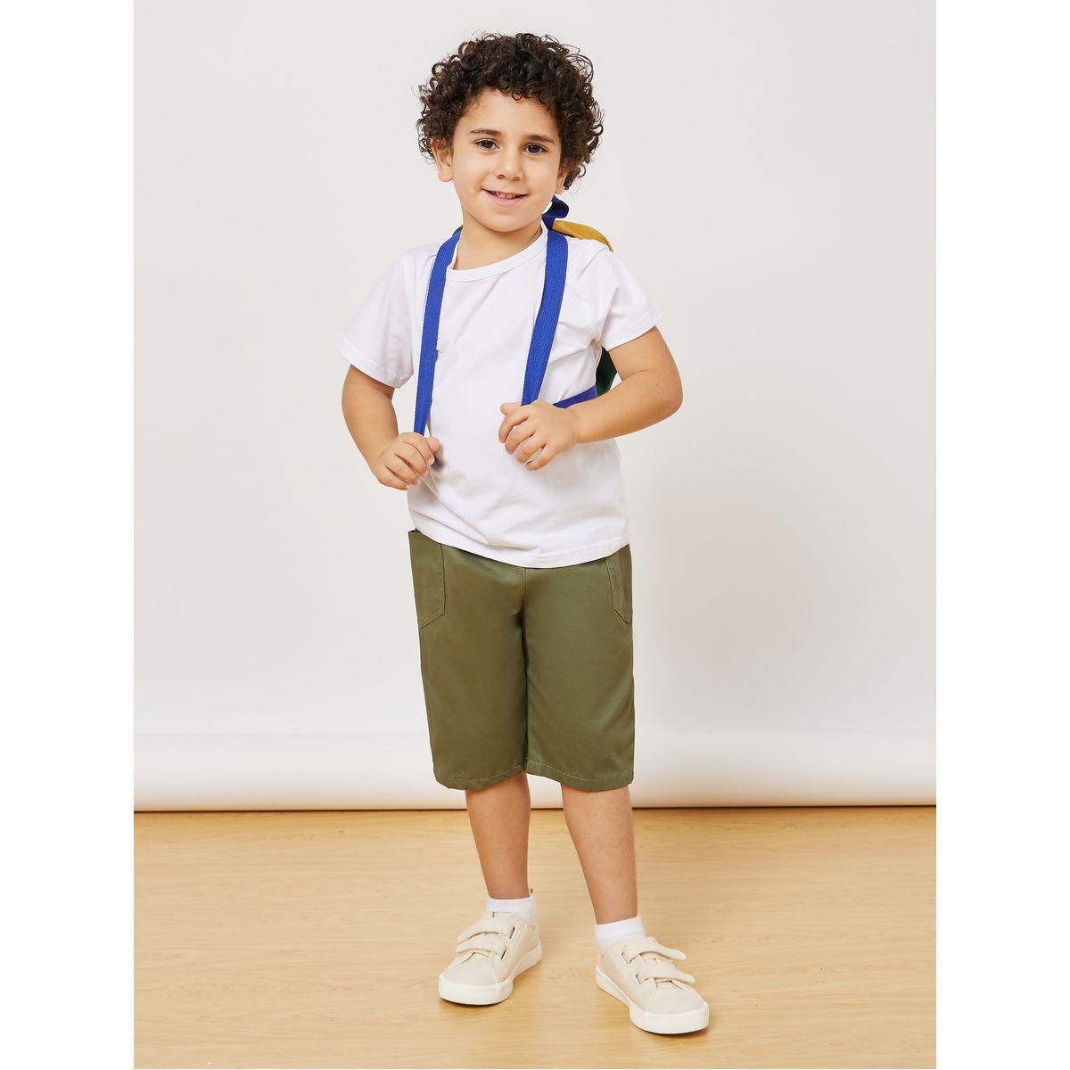 Styli Elastic Waistband Solid Shorts-boys-clothing-bottoms-shorts-image-1