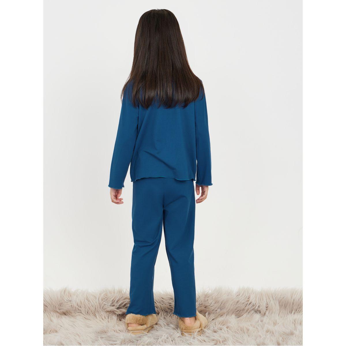 Styli Button Front Collared Shirt & Pyjama Set-girls-clothing-nightwear-image-5