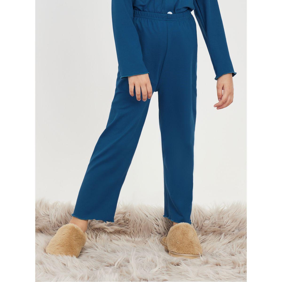 Styli Button Front Collared Shirt & Pyjama Set-girls-clothing-nightwear-image-6