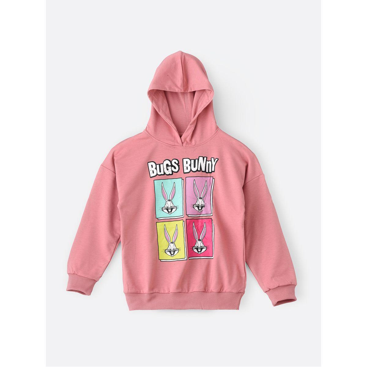URBAN HAUL X Styli Warner Bros Bugs Bunny Graphic Print Hoodie-girls-clothing-winterwear-sweatshirts-image-1