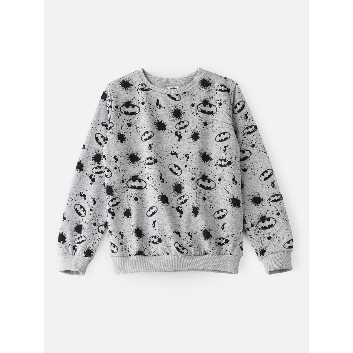 URBAN HAUL X Styli WB AOP Batman Logo Ribbed Neck Sweatshirt-baby-boys-clothing-sweatshirts-image-1