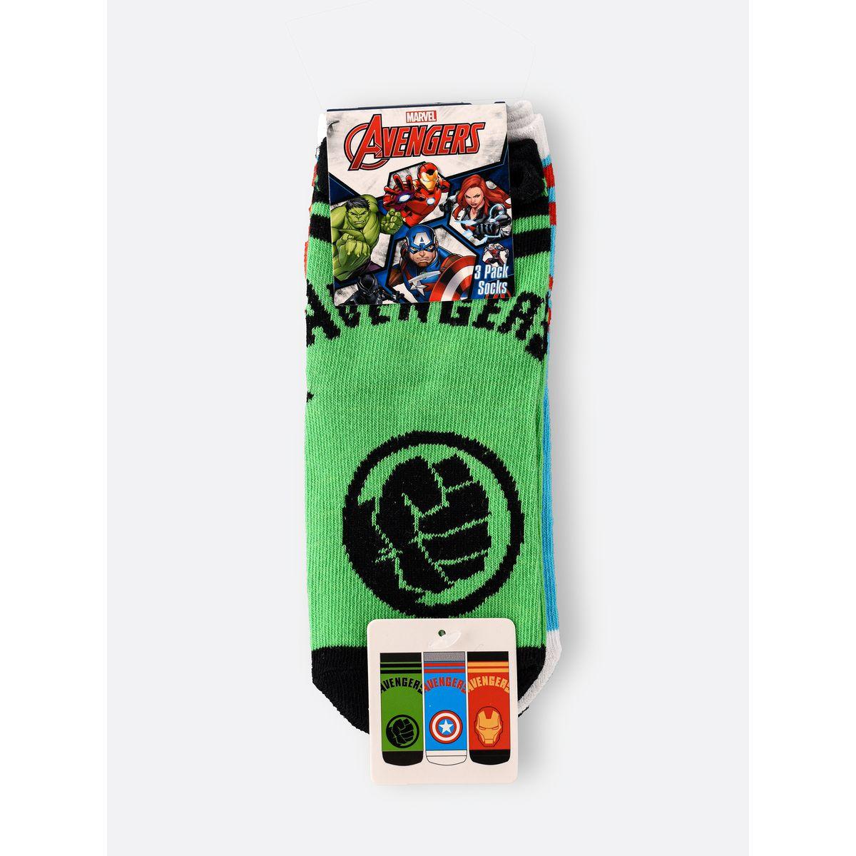 URBAN HAUL X Styli Pack of 3 - Marvel Avengers Print Crew Length Socks-boys-accessories-socks-image-1