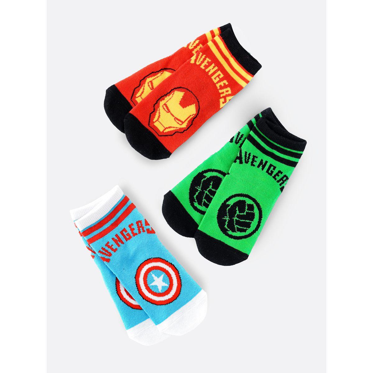 URBAN HAUL X Styli Pack of 3 - Marvel Avengers Print Crew Length Socks-boys-accessories-socks-image-2