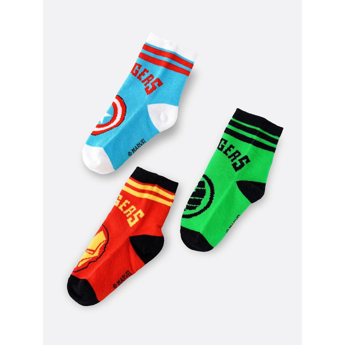 URBAN HAUL X Styli Pack of 3 - Marvel Avengers Print Crew Length Socks-boys-accessories-socks-image-3