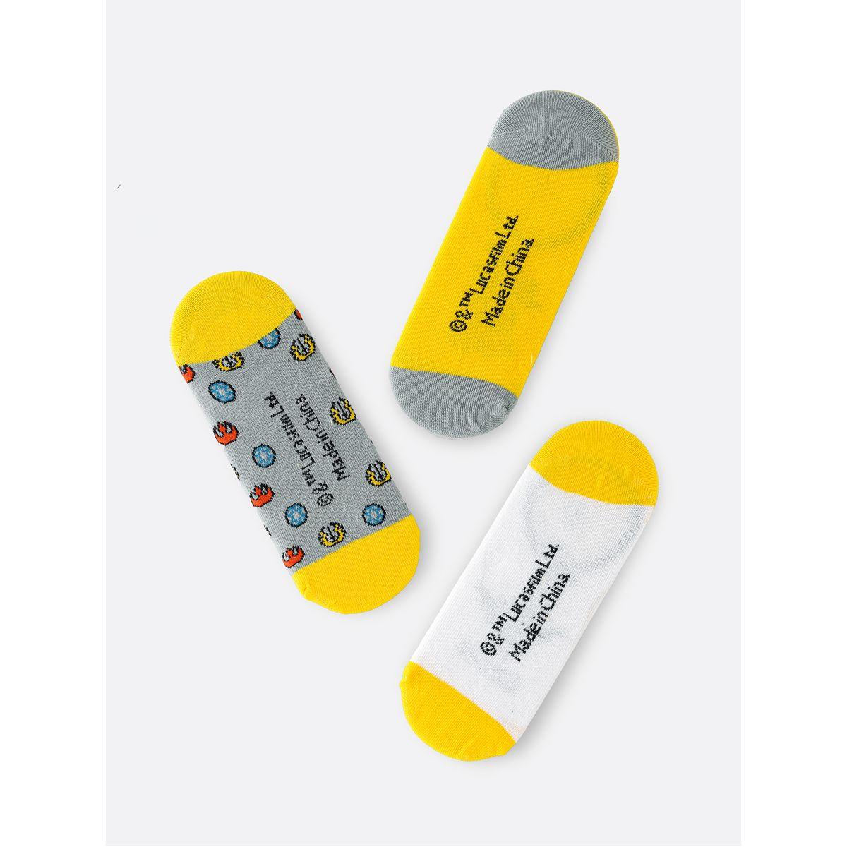 URBAN HAUL X Styli Pack of 3 - Lucas Star Wars Print Invisible Socks-boys-accessories-socks-image-2